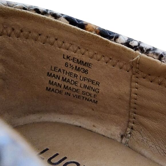 Lucky Brand Shoe Women 6.5 M Leather Snakeskin Print Ballet Flat Slip On Casual - Picture 10 of 14